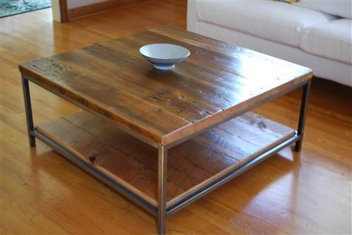 Sustainable Urban Wood and Steel Coffee Table
