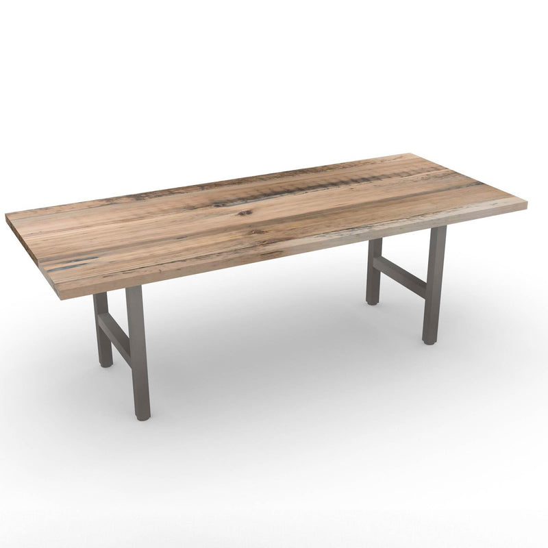 Natural Wood And Steel Conference Table with Narrow Base Style