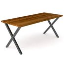 Modern X Frame Antique Wood and Steel Desk