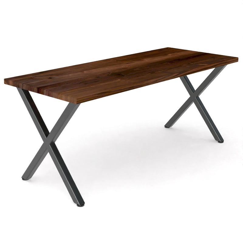 Modern X Frame Chestnut Wood and Steel Desk