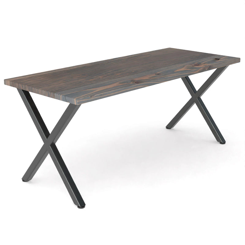 Modern X Frame Grey Wood and Steel Desk