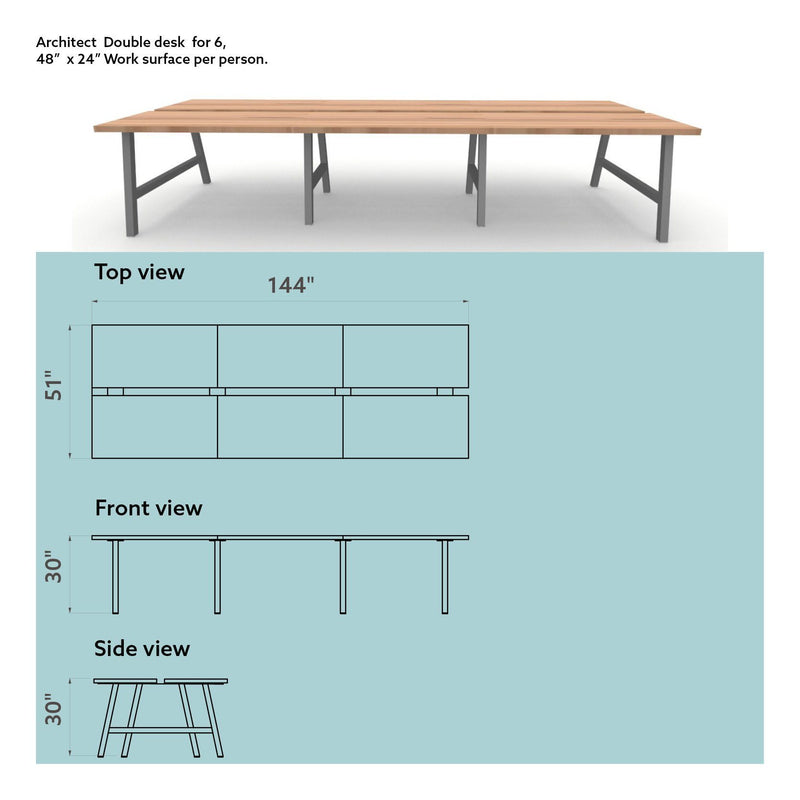 Architect Double Desk for 6