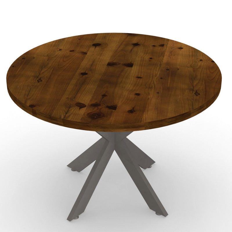 Intersections Antique Wood Round Meeting Table