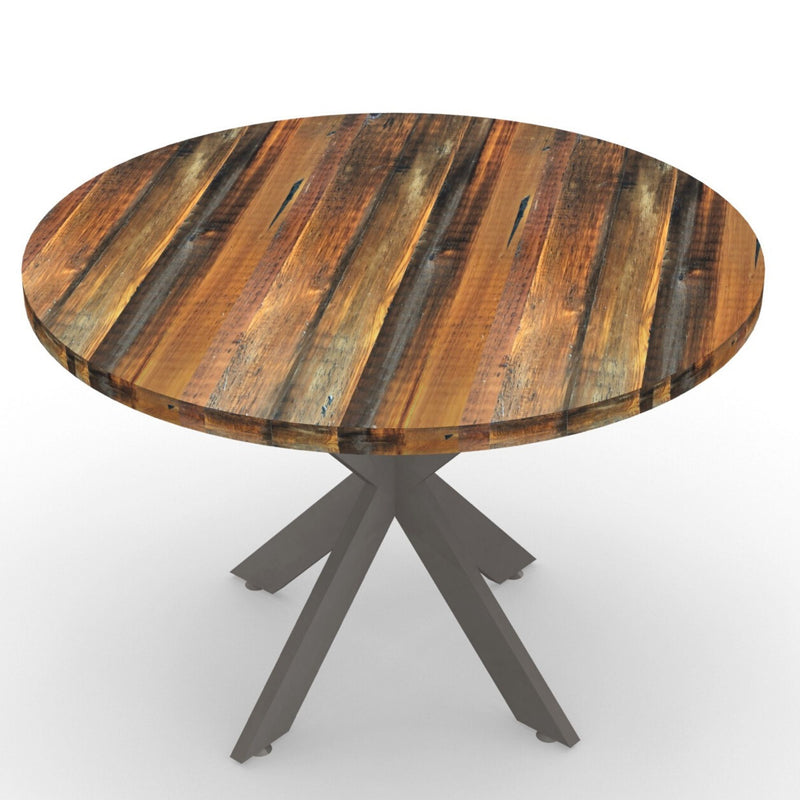 Intersections Oil Wood Round Meeting Table