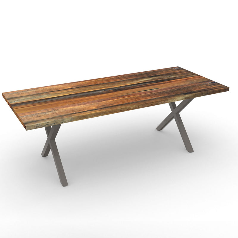 Modern X- Frame Oil Wood Conference Table