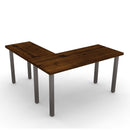 Antique Reclaimed Wood Post L Desk