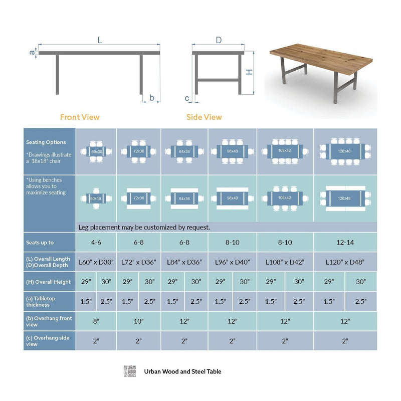 Urban Wood and Steel Quick Ship Conference Table