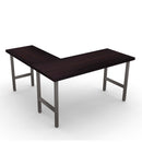 Walnut Wooden L Desk