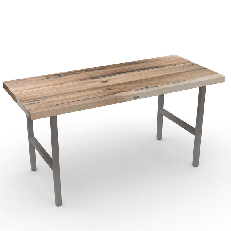 Natural Wood and Steel High Top Dining Table