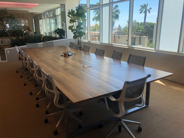 Custom reclaimed wood conference tables for a client's office in Santa Monica