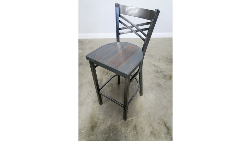 30 Inch X Back Bar Stool (Gun Metal)