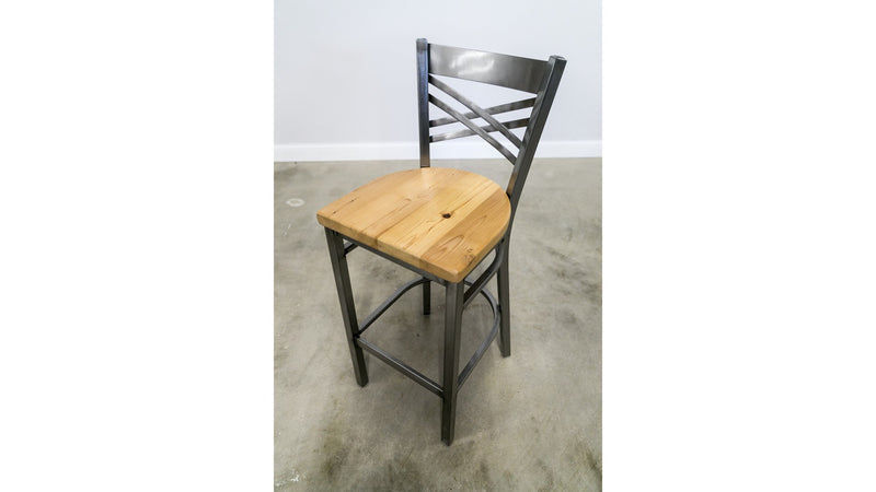 30 Inch X Back Bar Stool (Gun Metal)