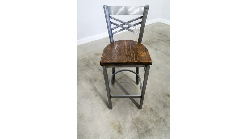 30 Inch X Back Bar Stool (Gun Metal)