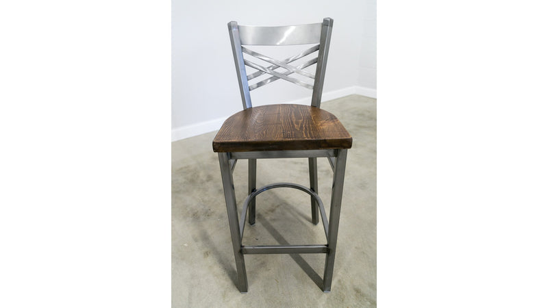 30 Inch X Back Bar Stool (Gun Metal)