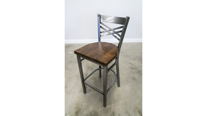 30 Inch X Back Bar Stool (Gun Metal)