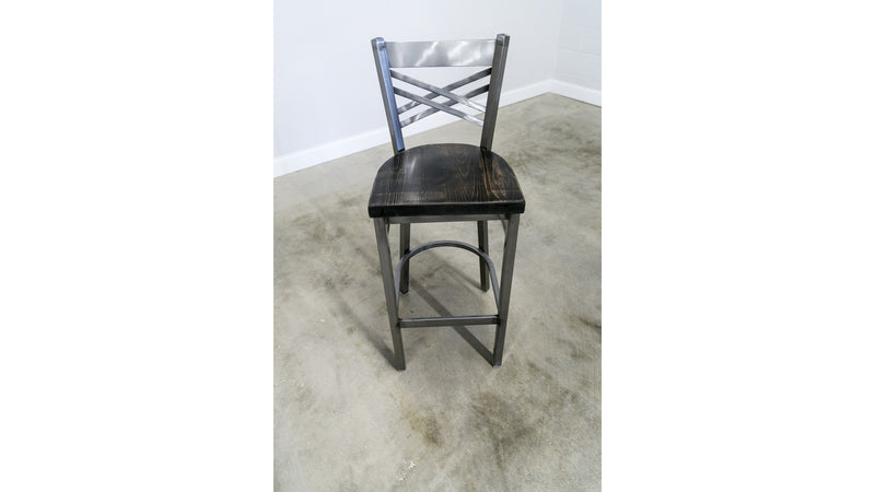 30 Inch X Back Bar Stool (Gun Metal)