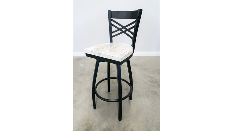 30 Inch X Back Swivel Bar Stool (Matte Black)