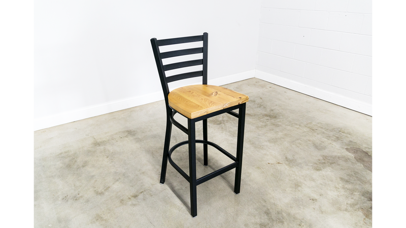 30 Inch Ladder Back Bar Stool (Matte Black)