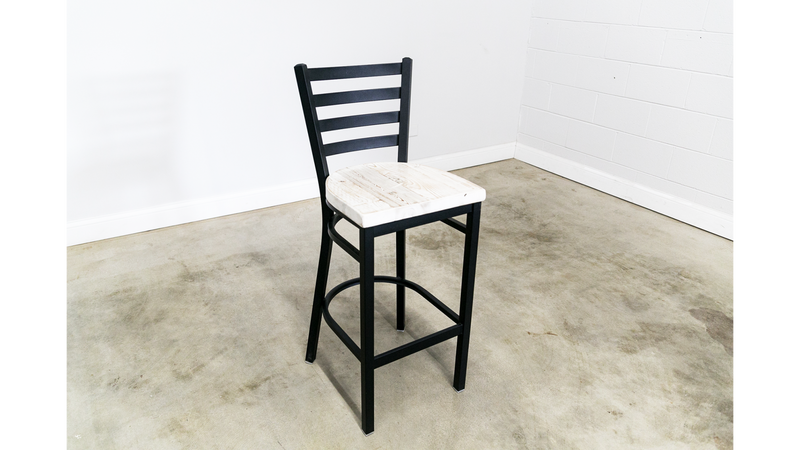 30 Inch Ladder Back Bar Stool (Matte Black)