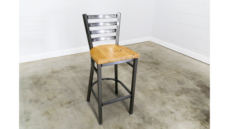 30 Inch Ladder Back Bar Stool (Gun Metal)