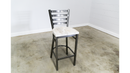 30 Inch Ladder Back Bar Stool (Gun Metal)