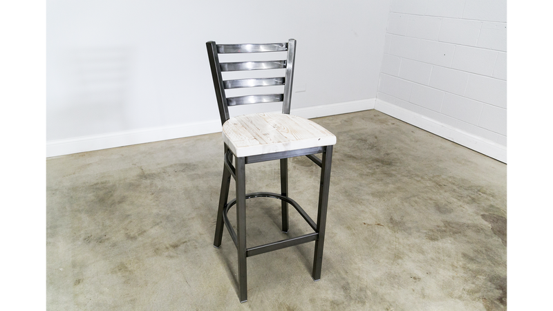 30 Inch Ladder Back Bar Stool (Gun Metal)