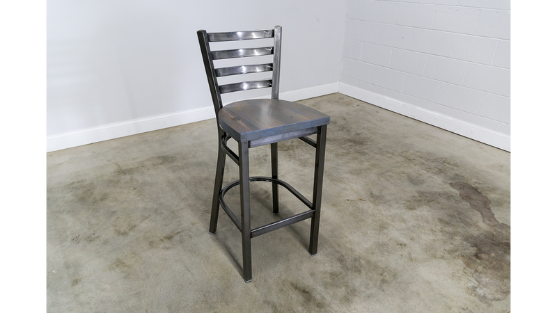 30 Inch Ladder Back Bar Stool (Gun Metal)