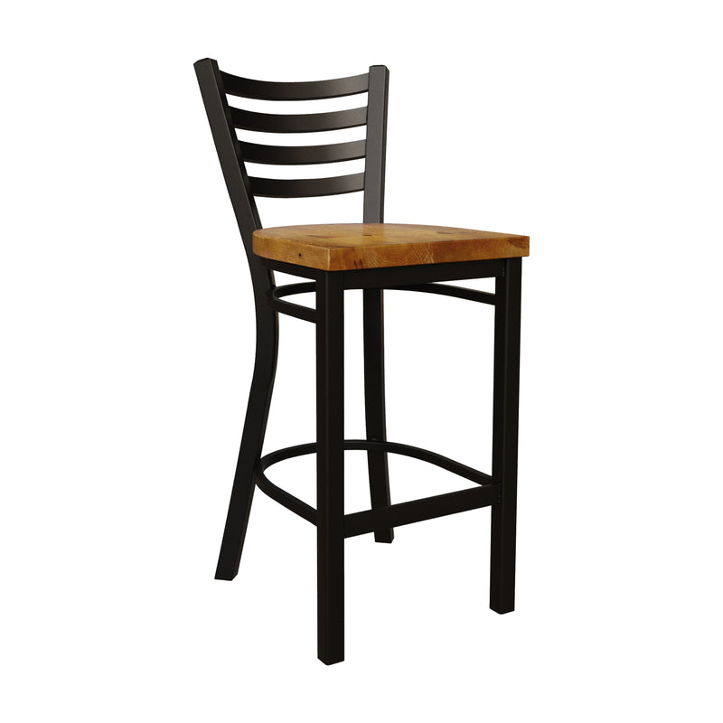 30 Inch Ladder Back Bar Stool (Matte Black)