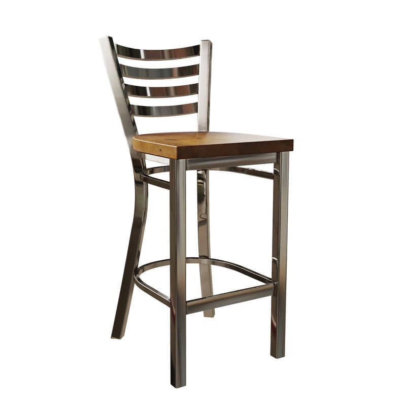 30 Inch Ladder Back Bar Stool (Gun Metal)