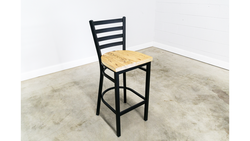 30 Inch Ladder Back Bar Stool (Matte Black)