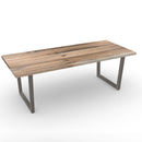 Reclaimed wood farmhouse dining table