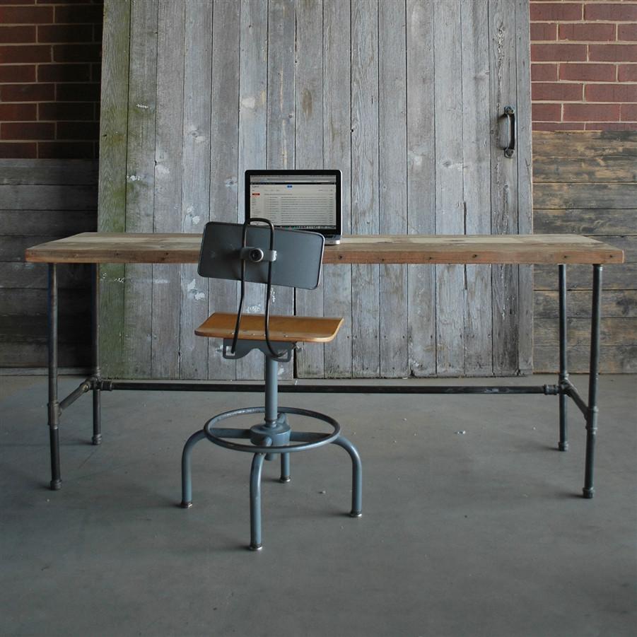 Modern Industry Reclaimed Wood Desk | Industrial Solid Wood Desk ...