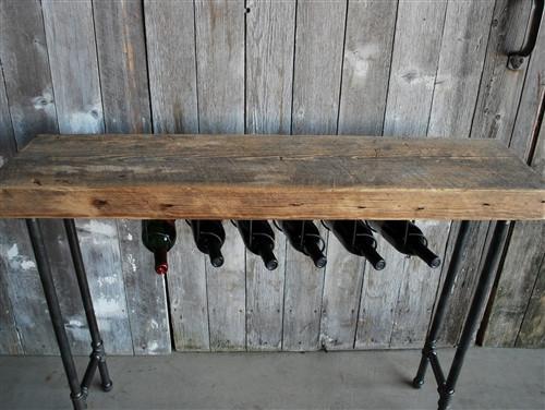 Modern Industry Wine Table and Rack