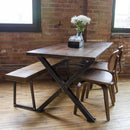 Industrial Modern X Frame Reclaimed Wood Conference Table