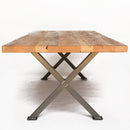 Industrial Modern X Frame Reclaimed Wood Conference Table