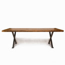 Industrial Modern X Frame Reclaimed Wood Dining Table