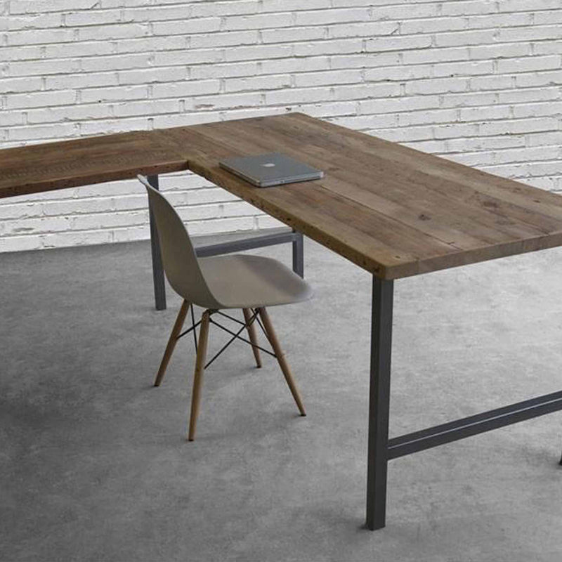 Wood & Steel L Desk