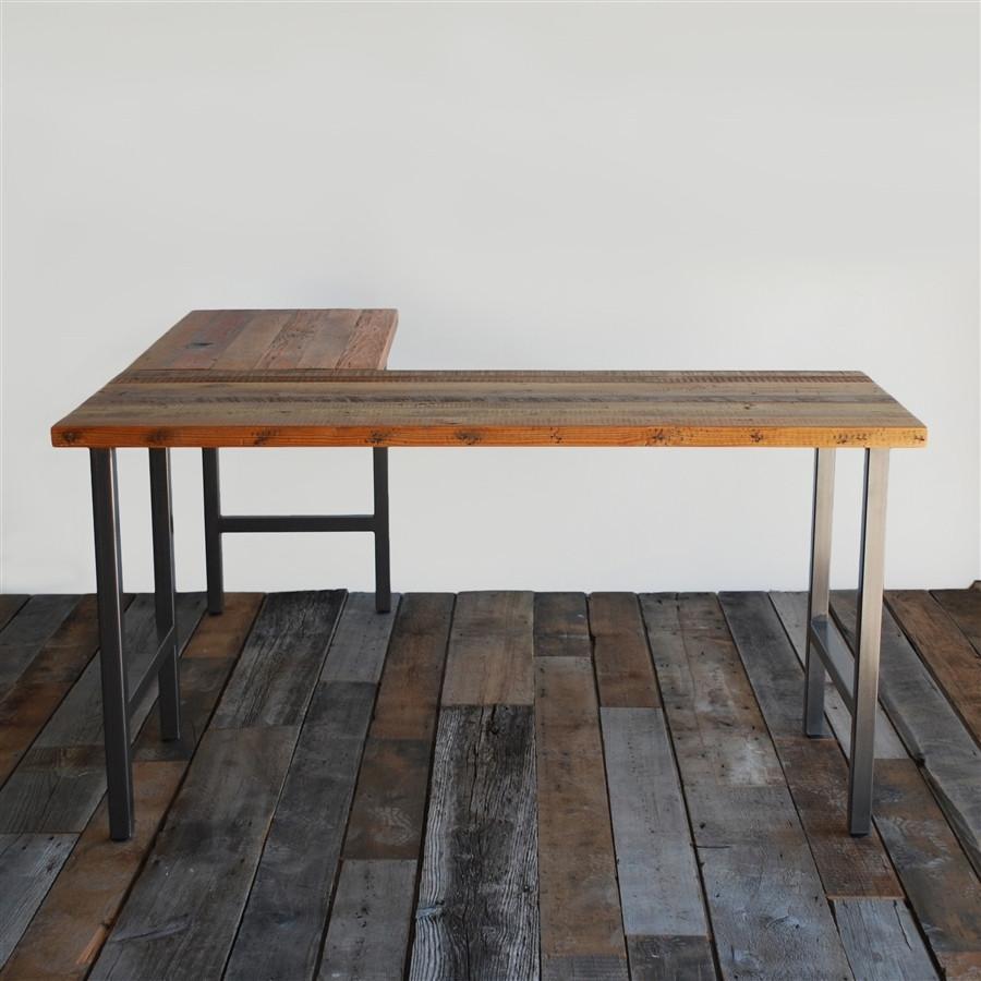 Urban Wood & Steel L Desk | Wooden and Steel L Shaped Desk - Urban Wood ...