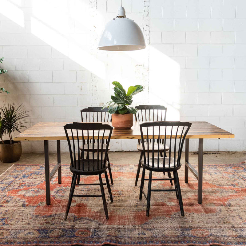 Urban wood and steel dining table