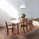 Urban wood and steel dining table