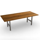 Urban Wood & Steel Dining Table with Narrow Base Style