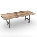 Urban Wood & Steel Dining Table with Narrow Base Style