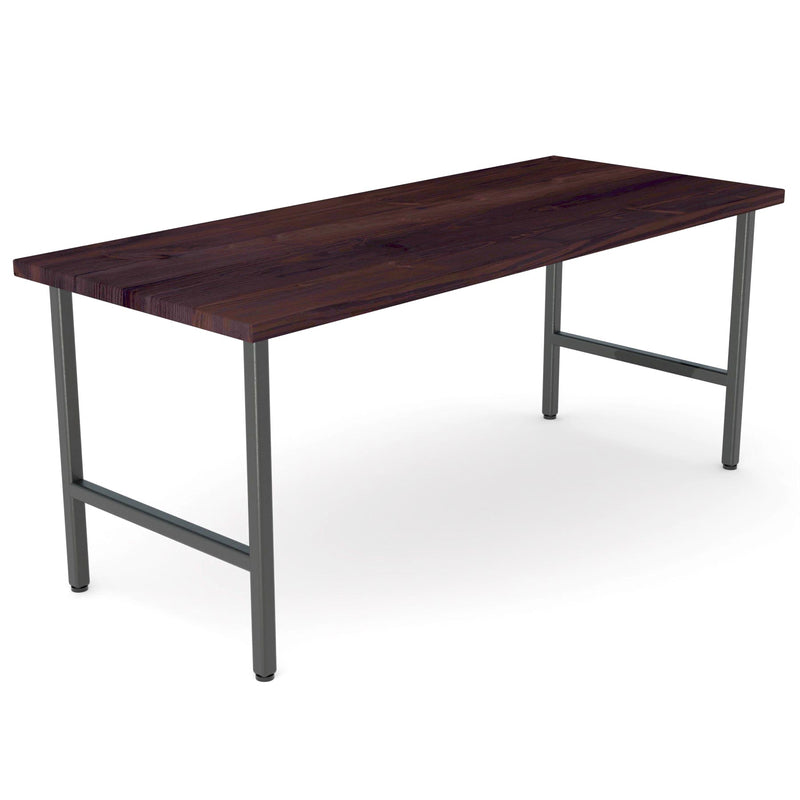 Urban Dark Walnut Wood and Steel Desk