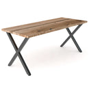Modern X Frame Reclaimed Natural Wood Desk