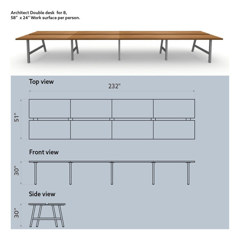 Architect Double Desk for 8