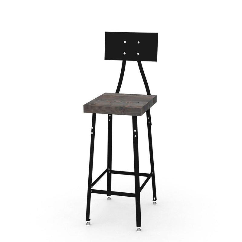 Grey reclaimed wood bar stools