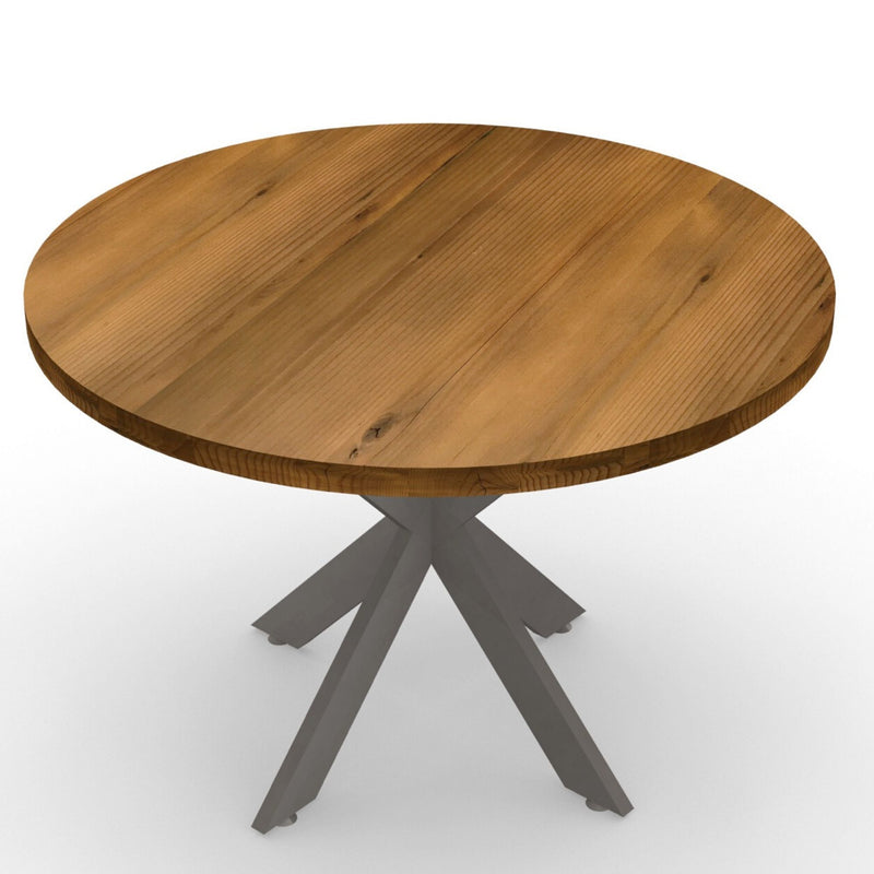 Intersections Bourbon Wood Round Meeting Table
