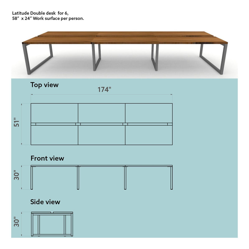 Latitude Double Desk for 6