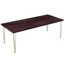Dark walnut Wood Urban Loft Brass Dining Table