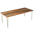 Oil Wood Urban Loft Brass Dining Table